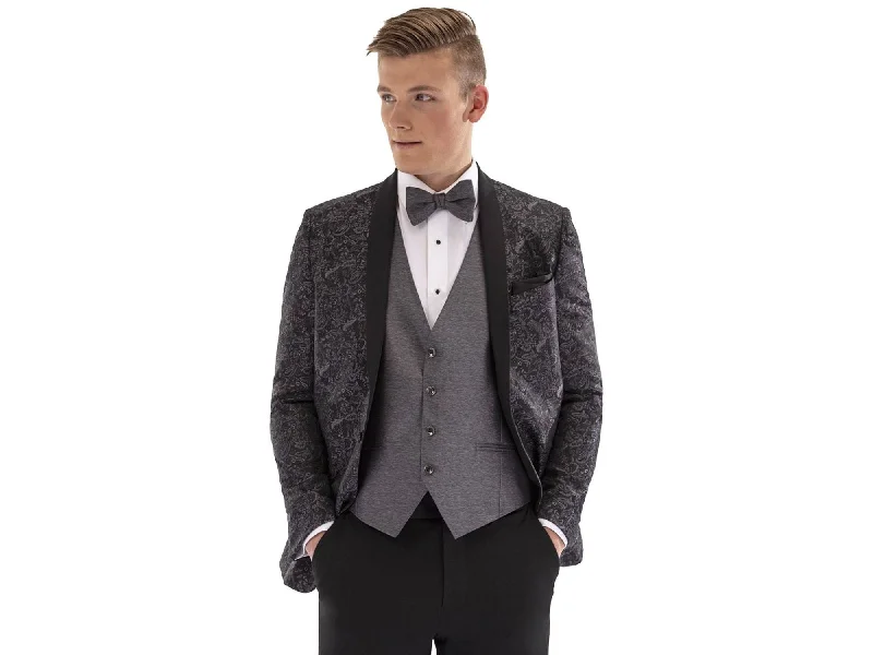 men's office tuxedo for formal events -Granite Aria Paisley Shawl Lapel Dinner Jacket Tuxedo Rental