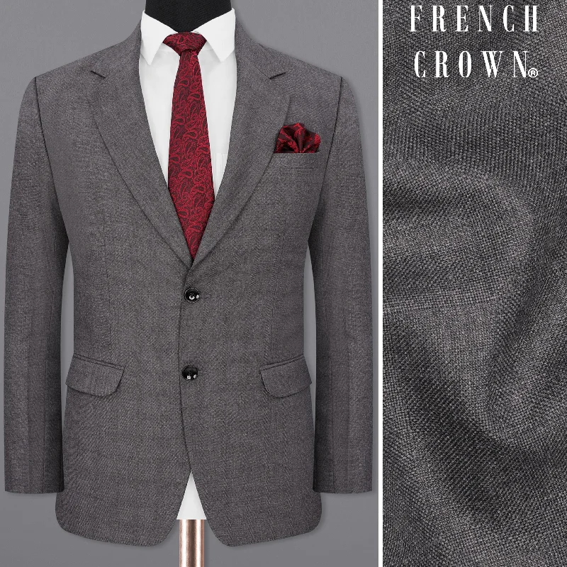 men's classic three-piece tuxedo -Gravel Gray Single Breasted Blazer