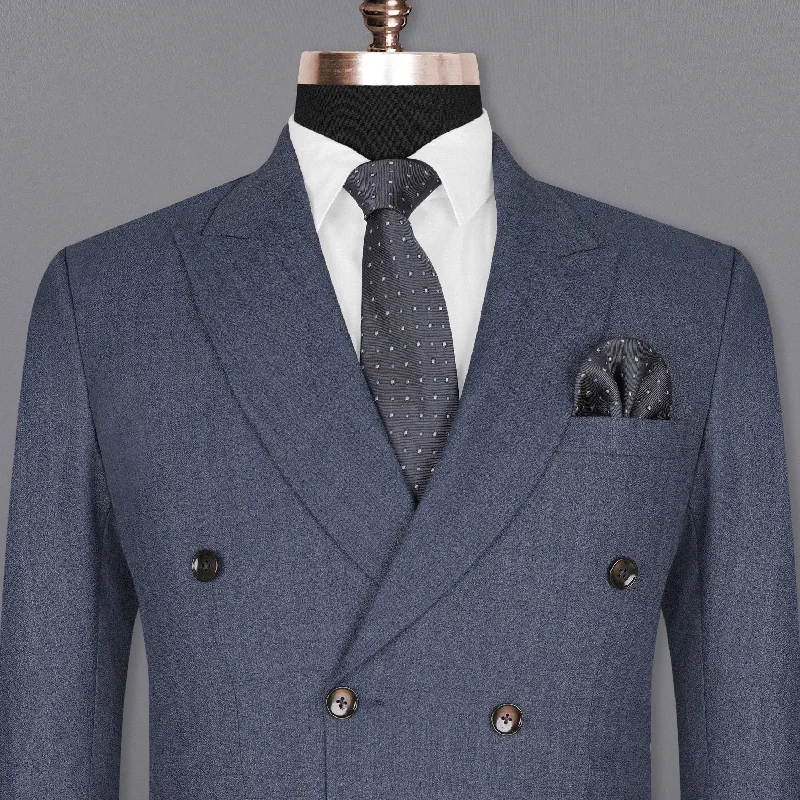 men's formal dinner tuxedo suits -Limed Spruce Blue Double Breasted Blazer