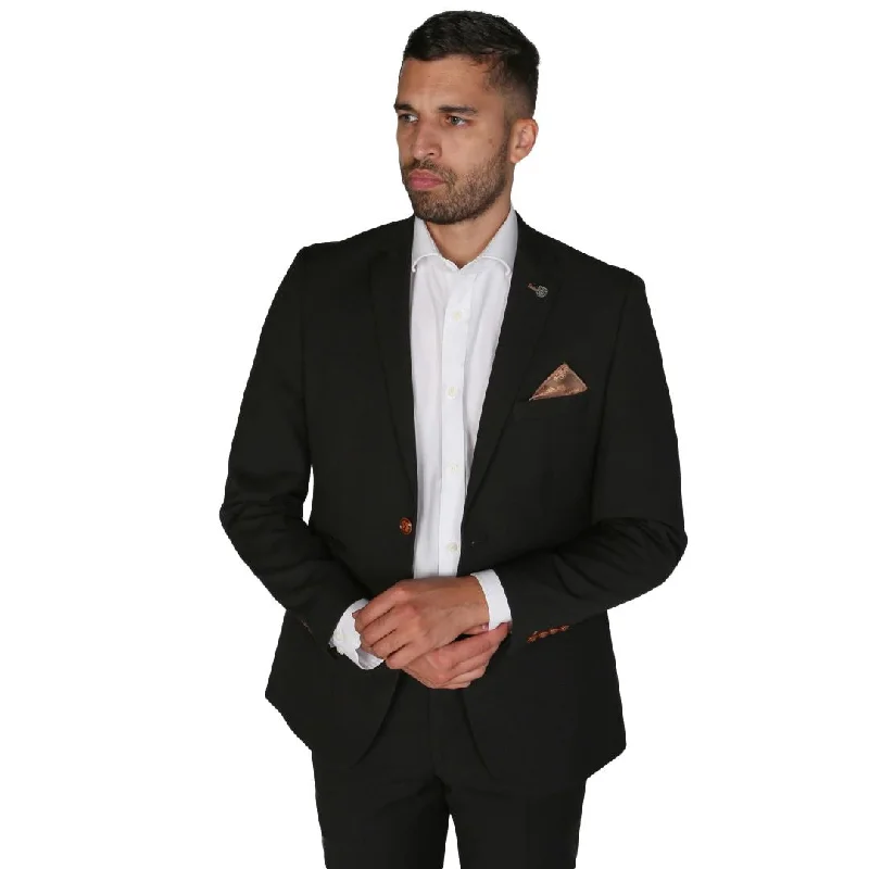 men's dark grey tuxedo jacket -Mayfair- Men's Plain Black Blazer Weddings & Prom