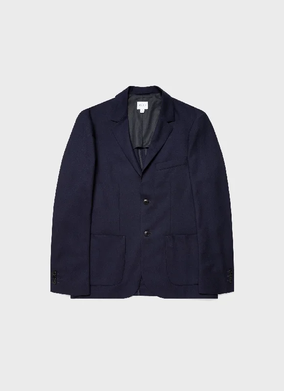 men's formal navy blue tuxedo -Men's Wool Blazer in Navy