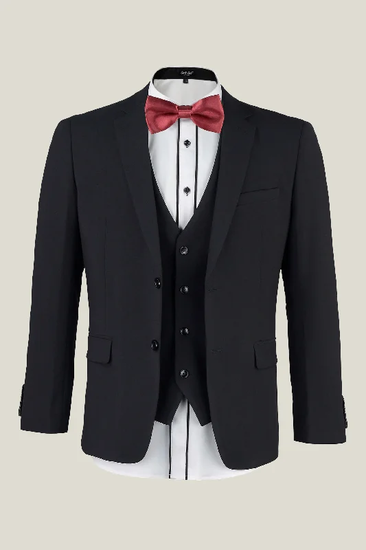 men's elegant wedding tuxedo -Mens Black Suit