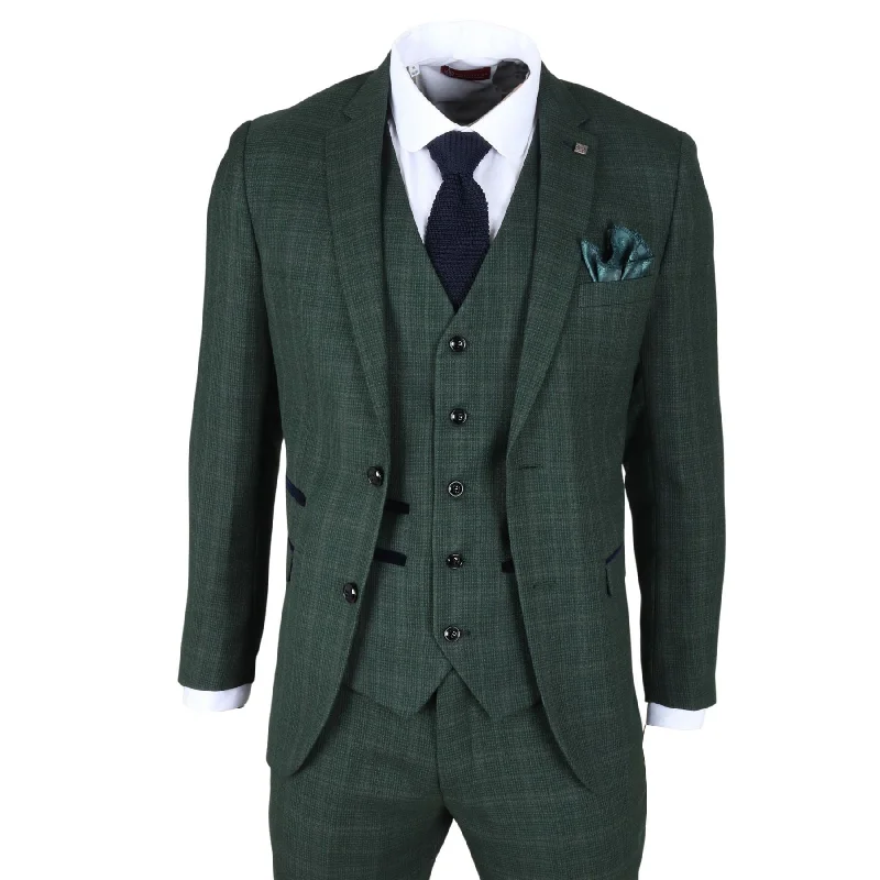 men's wool tuxedo suit jacket -Men's Blazer Green Checked Tailored Fit Formal Suit Jacket