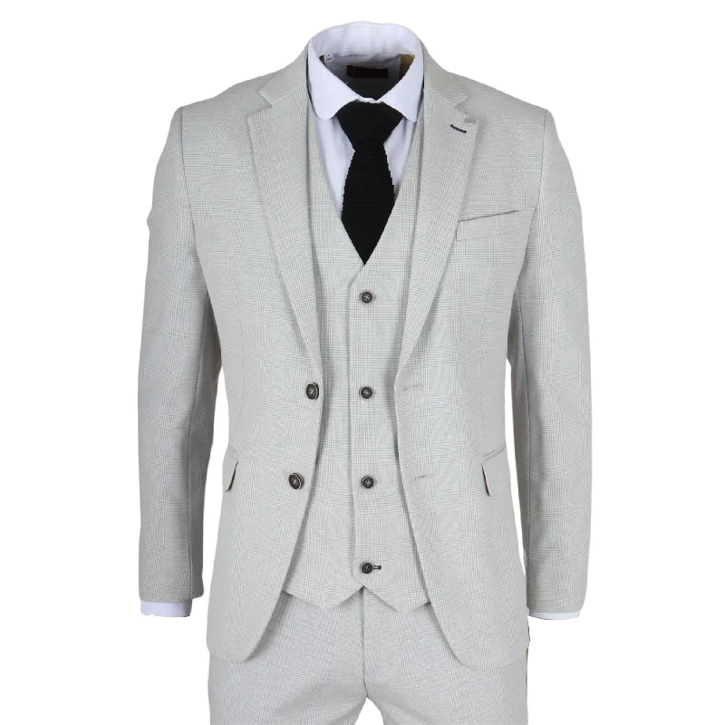 men's wedding tuxedo rental online -Men's Blazer Grey Checked Classic Sport Coat Plaid Tailored Fit