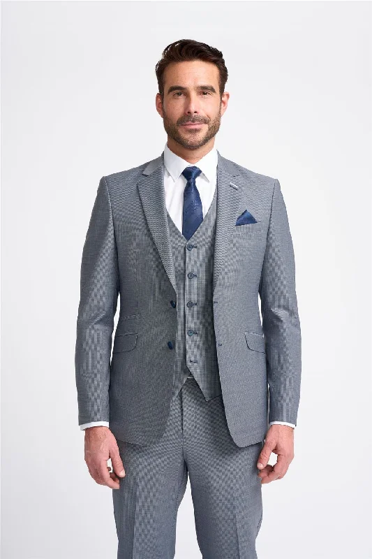 men's business tuxedo jackets -Men's Blazer Grey Tailored Fit Formal Suit Jacket