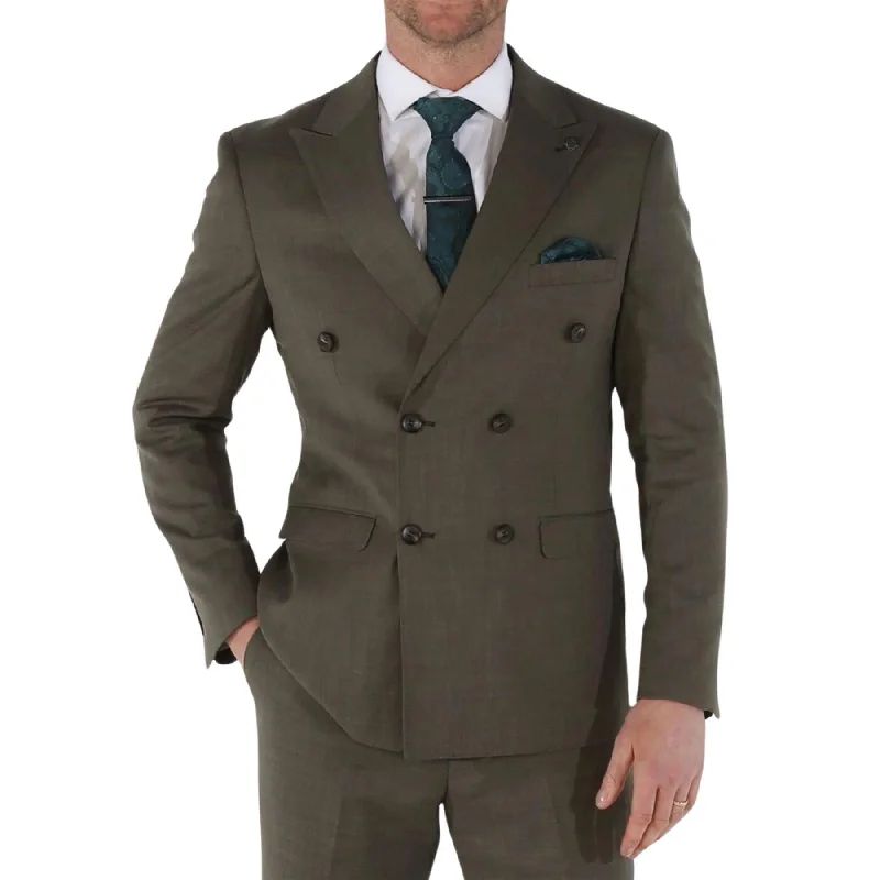 men's three-piece navy tuxedo suits -Men's Blazer Sage Green Double Breasted Sport Coat Tailored Fit Summer Suit Jacket