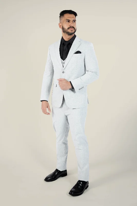 men's wool formal suit jacket -Mens Stone Grey Suit