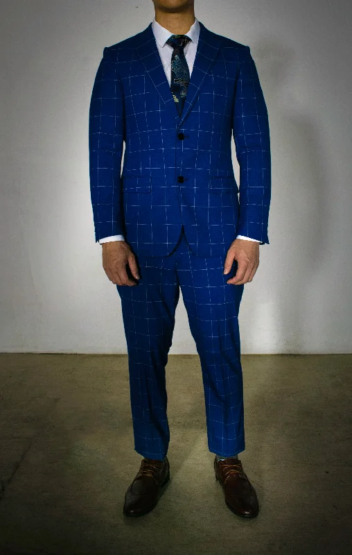 men's slim cut business suit -Mens Kingston Blue Suit