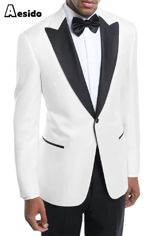 men's office formal tuxedo jacket -Men's Suit 2 Piece Business Peak Lapel Blazer For Wedding