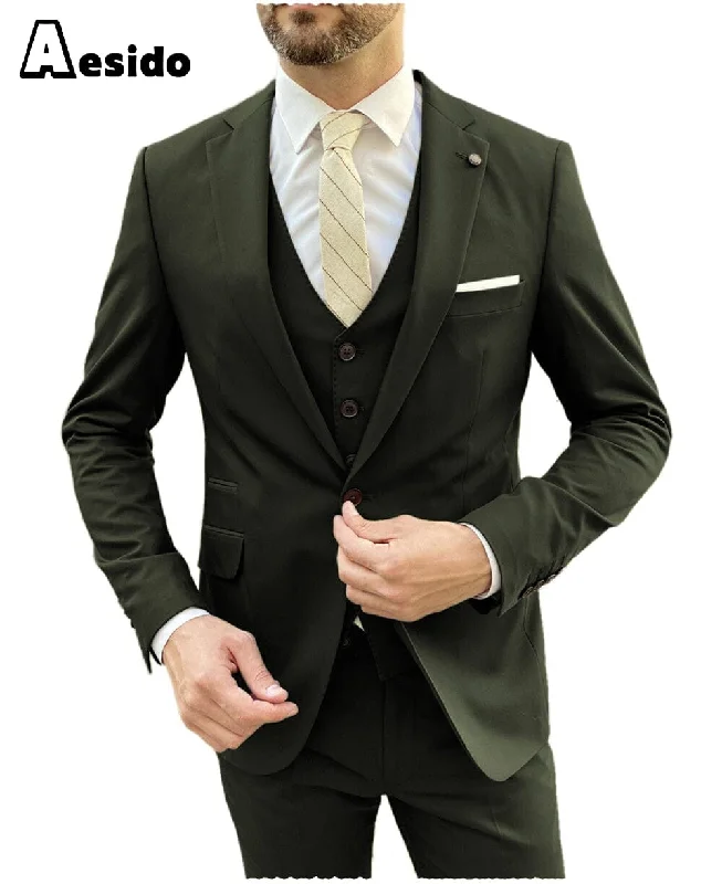 men's modern fit tuxedo for wedding -Men's Suit 3 Pieces Single Buttons Notch Lapel Jacket（Blazer+Vest+Pants）