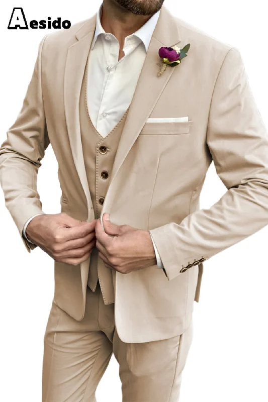 men's modern tuxedo with jacket -Men's Suit 3 Piece Single Button Notch Lapel Blazer For Wedding