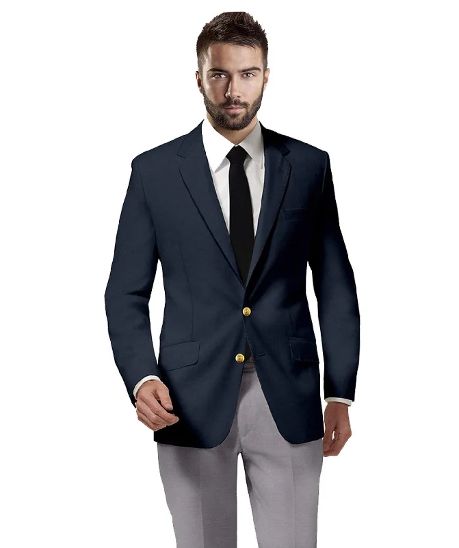 men's tuxedo jacket for formal events -Navy Blazer - Basket Weave