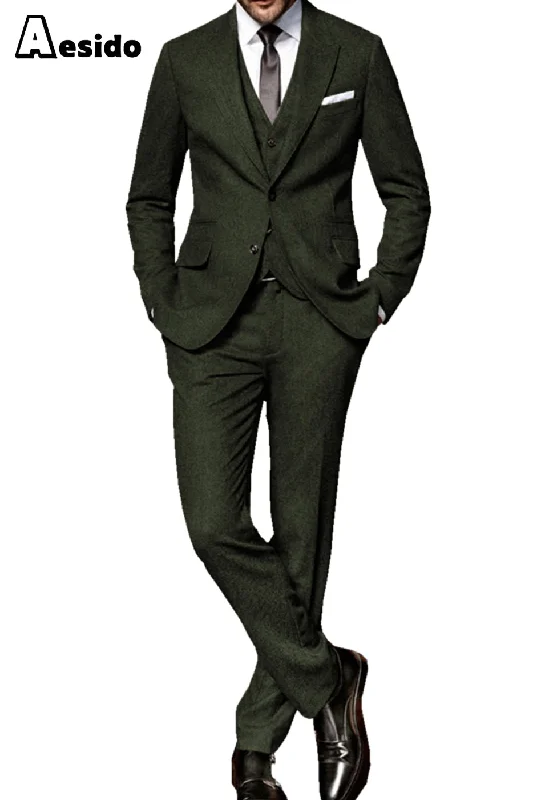 men's formal wool tuxedo jacket -3 Piece Notch Lapel Men's Suit For Wedding (Blazer+Vest+Pants)