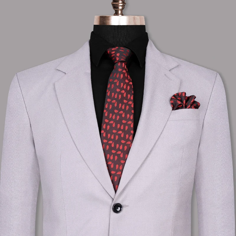 men's light grey wool tuxedo -Spun Pearl Wool Rich Blazer