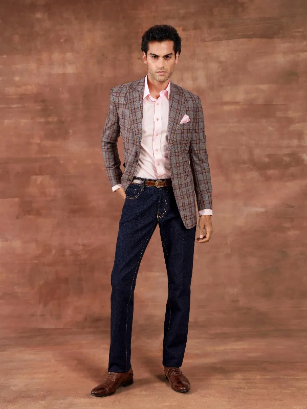 men's slim fit checked suit -THE PLAID BLAZER