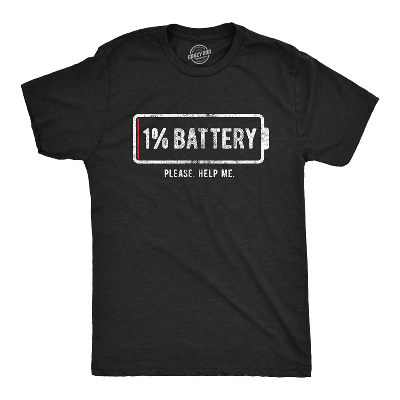 men's slim-fit business shirts for events-1% Battery Men's T Shirt