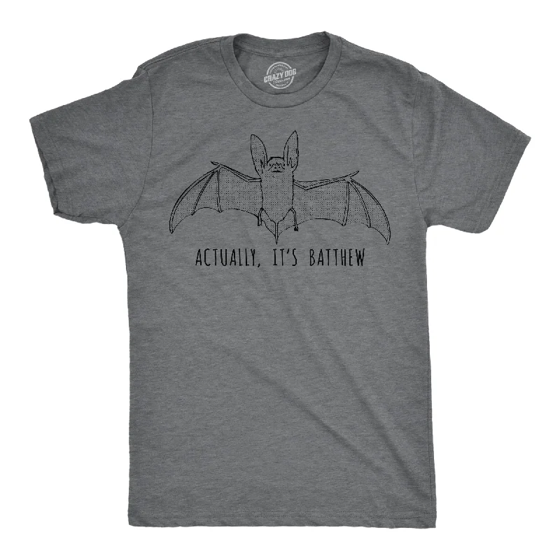 men's formal shirts for holiday parties-Actually Its Batthew Men's T Shirt