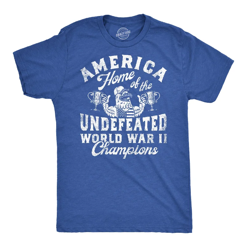 men's tailored fit dress shirts-America Home Of The Undefeated World War 2 Champions Men's T Shirt