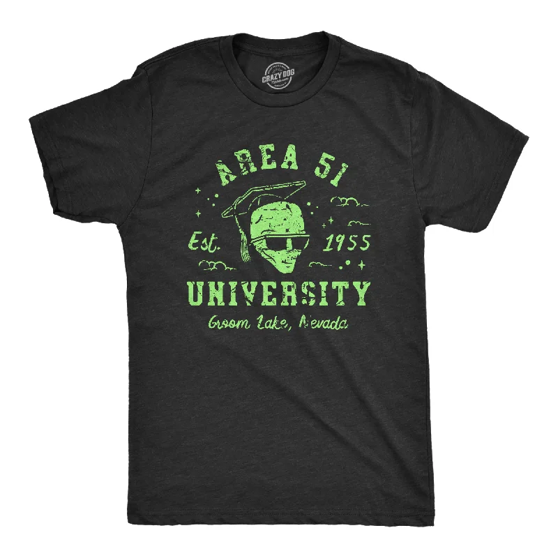 men's shirts with long collars-Area 51 University Men's T Shirt