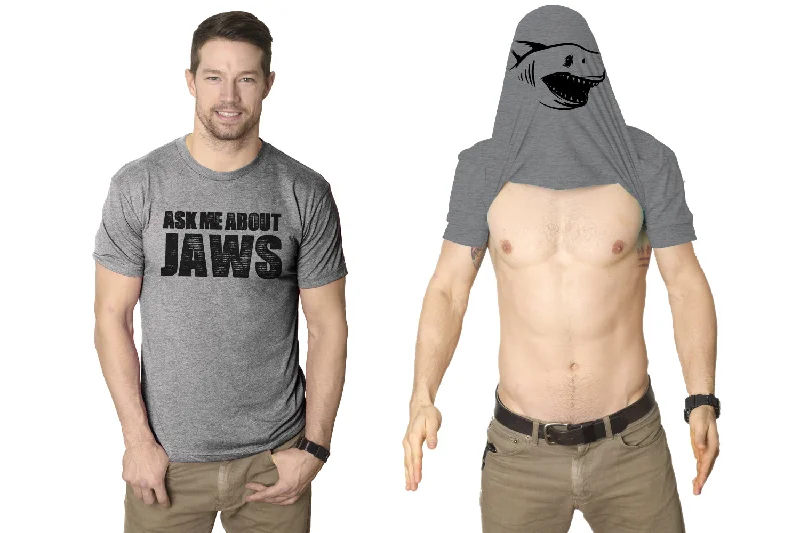 men's shirts with modern patterns-Ask Me About Jaws Men's T Shirt