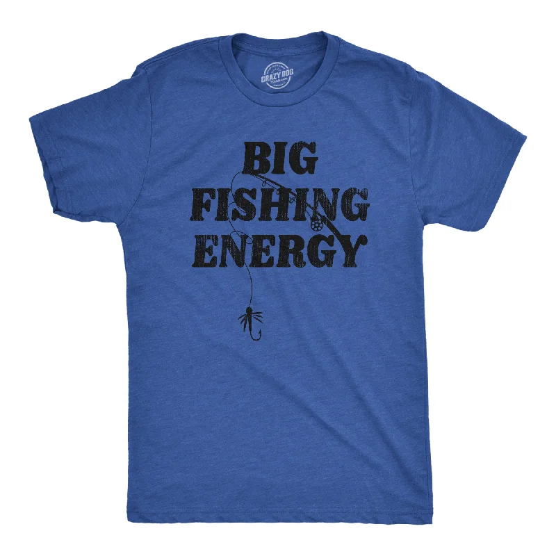 men's fashionable business shirts-Big Fishing Energy Men's T Shirt