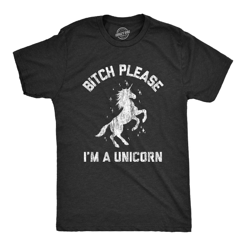 men's lightweight summer button-up shirts-Bith Please I'm A Unicorn Men's T Shirt