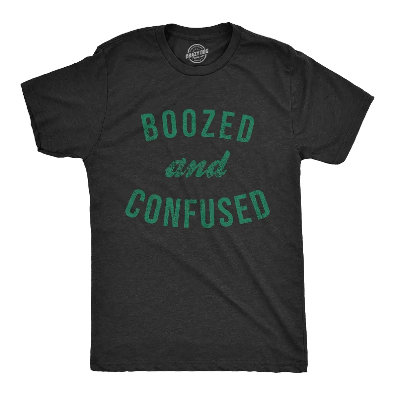 men's shirts with adjustable collars-Boozed And Confused Men's T Shirt