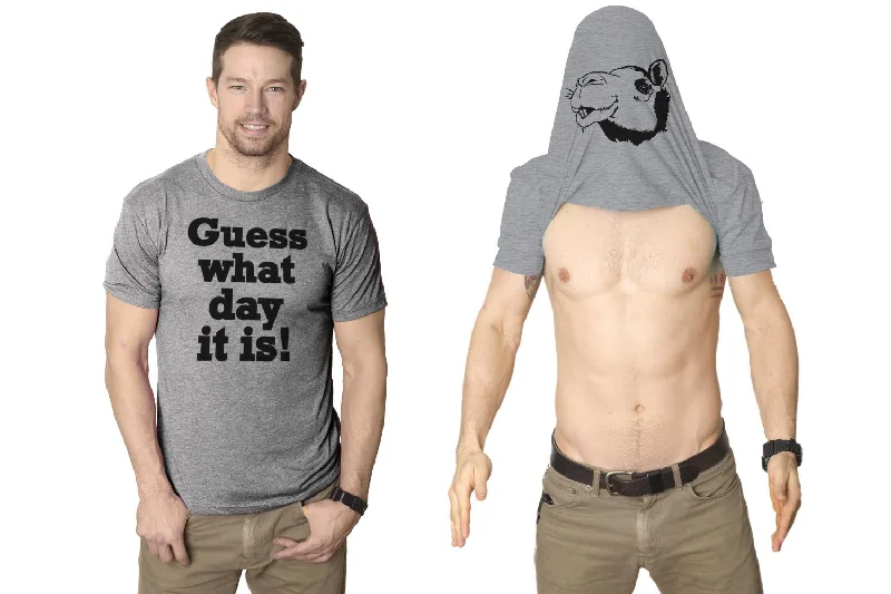 men's easy-care shirts for travel-Guess What Day It Is Flip Men's T Shirt