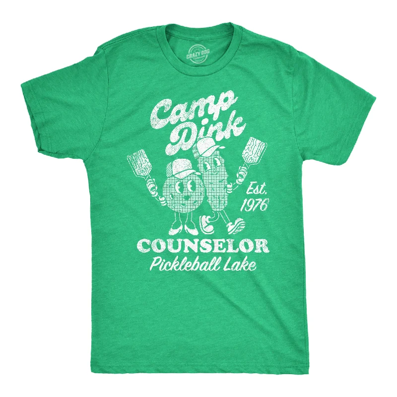 men's shirts with detailed stitching-Camp Dink Counselor Pickleball Lake Men's T Shirt