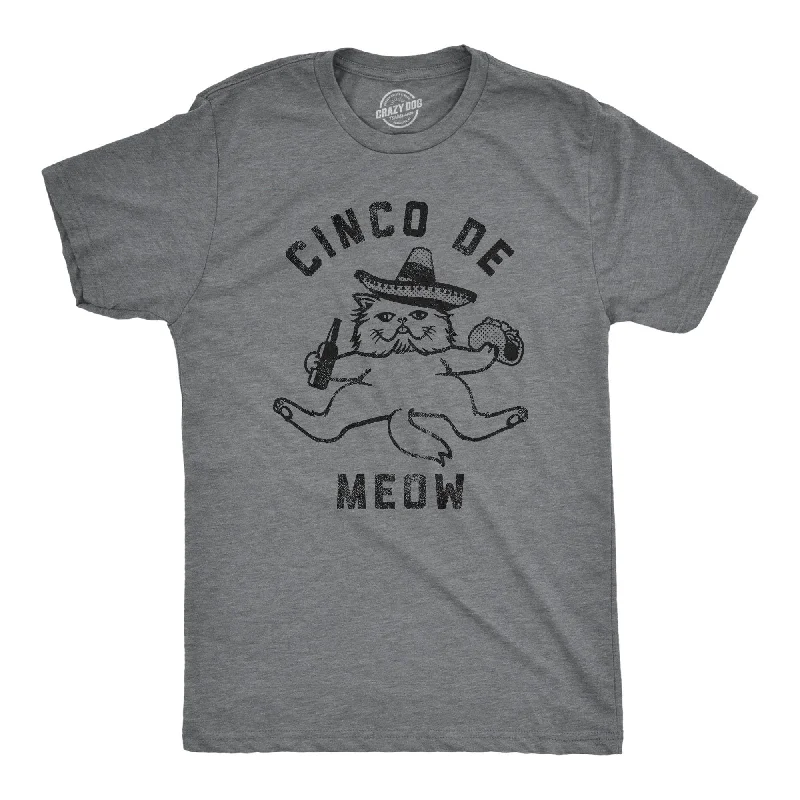 men's shirts for outdoor work-Cinco De Meow Men's T Shirt