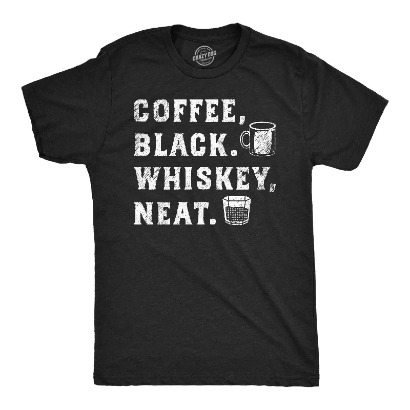 men's shirts with custom patterns-Coffee Black Whiskey Neat Men's T Shirt