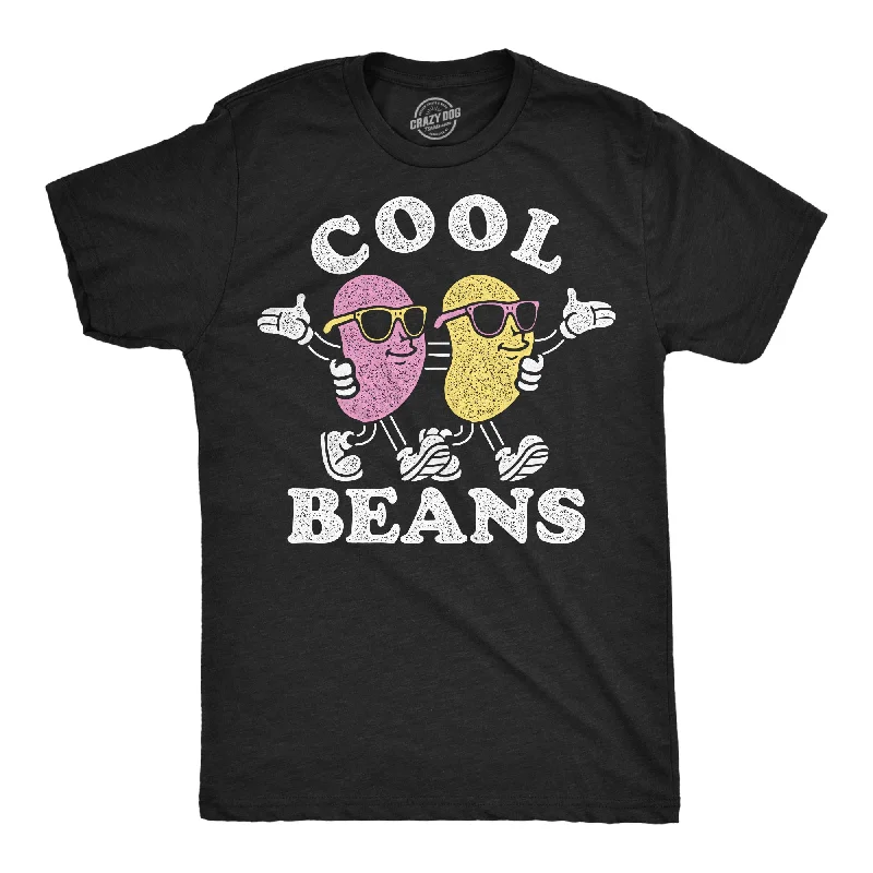 men's solid color button-up shirts-Cool Beans Men's T Shirt