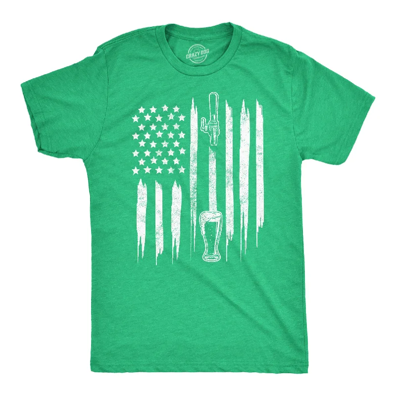 men's shirts with high thread count-Craft Beer American Flag Men's T Shirt