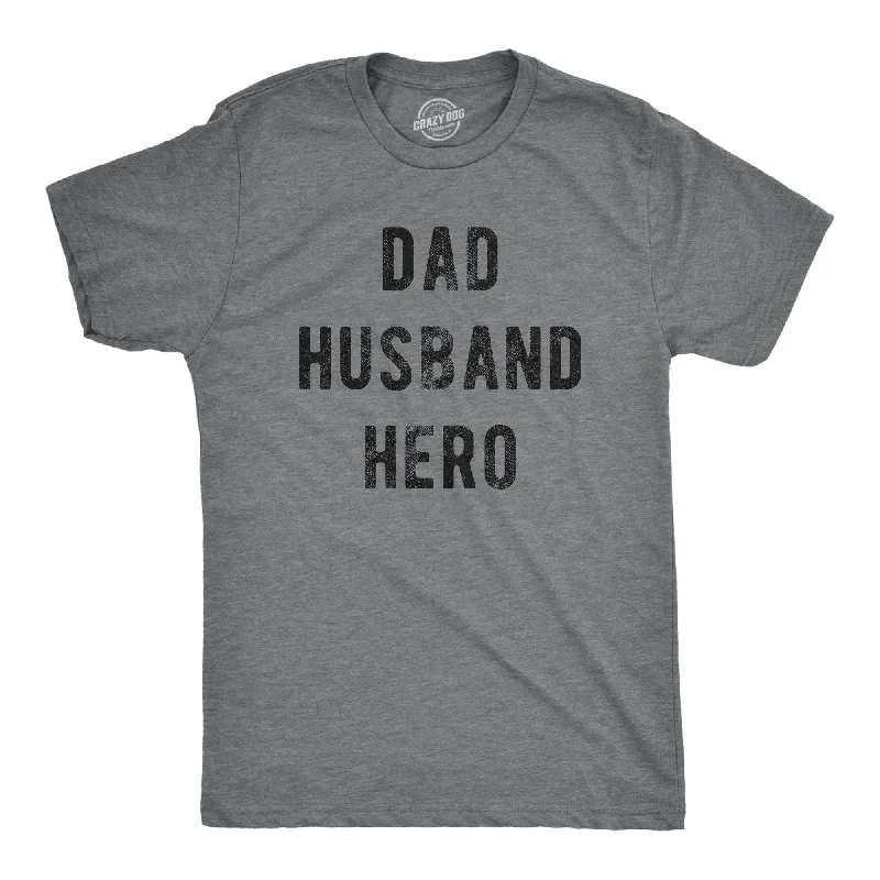 men's shirts with colorful designs-Dad Husband Hero Men's T Shirt