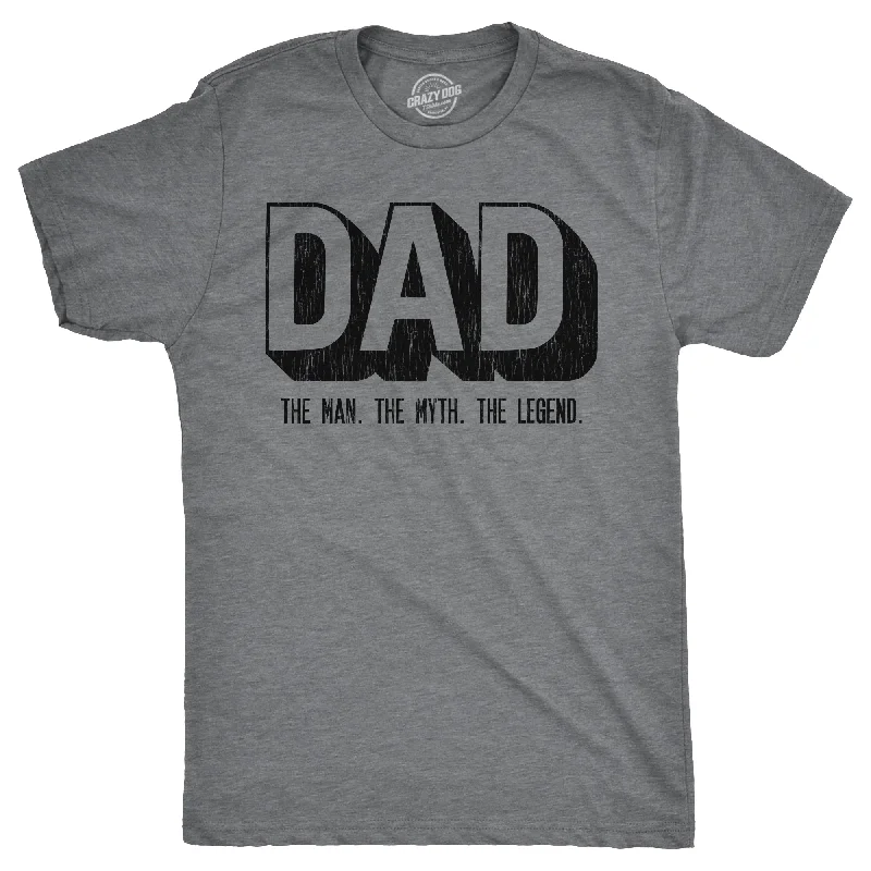 men's fitted shirts for business wear-Dad The Man The Myth The Legend Men's T Shirt