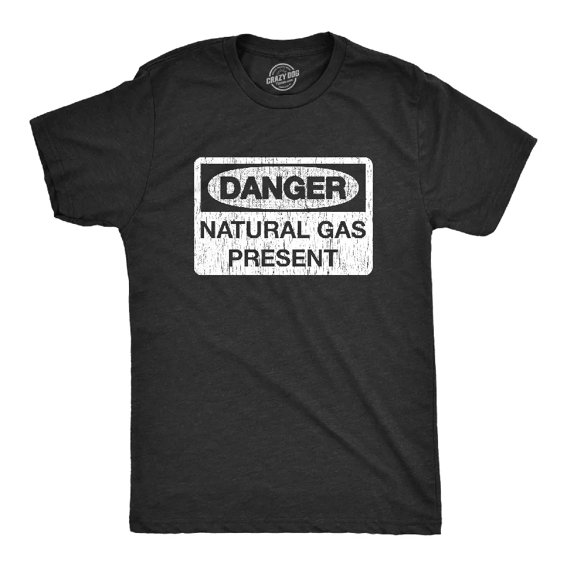 men's shirts for winter holidays-Danger Natural Gas Present Men's T Shirt