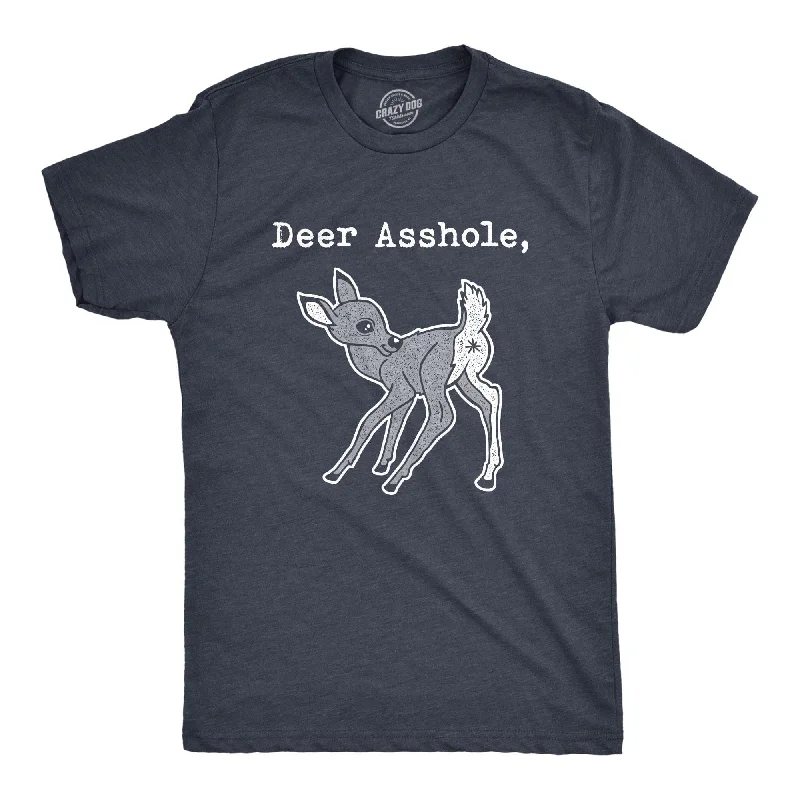 men's casual shirts for concerts-Deer Asshole Men's T Shirt