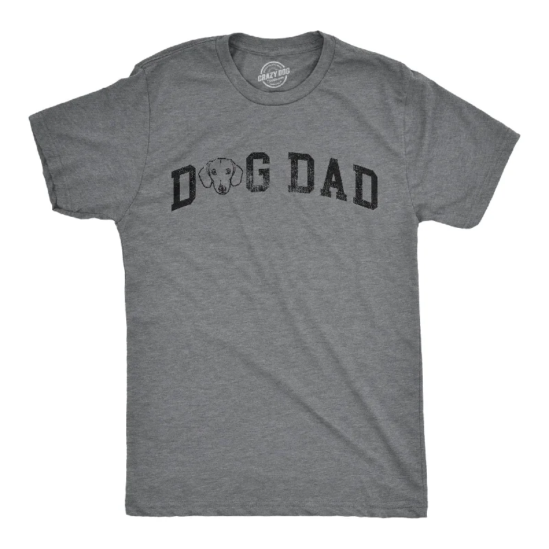 men's tailored casual shirts for men-Dog Dad Dachshund Men's T Shirt