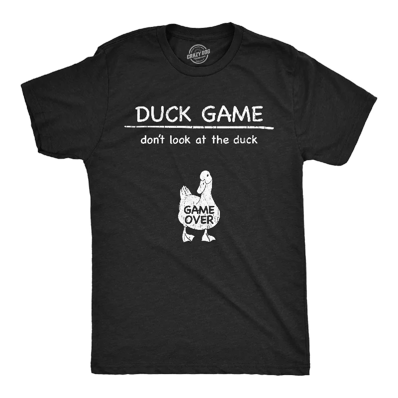 men's shirts for casual work attire-Duck Game Dont Look At The Duck Men's T Shirt