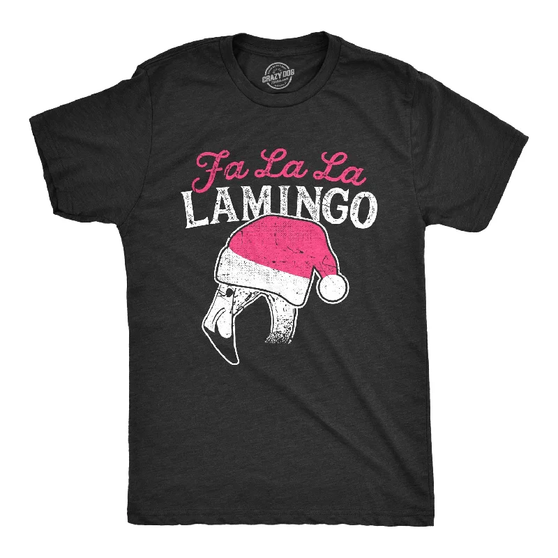 men's stylish short-sleeve shirts-Fa La La Lamingo Men's T Shirt