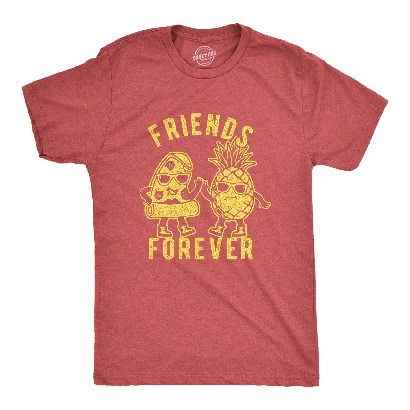 men's shirts with bold patterns-Friends Forever Pizza Pineapple Men's T Shirt