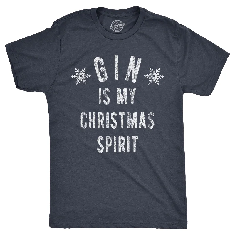 men's casual button-up shirts for every occasion-Gin Is My Christmas Spirit Men's T Shirt