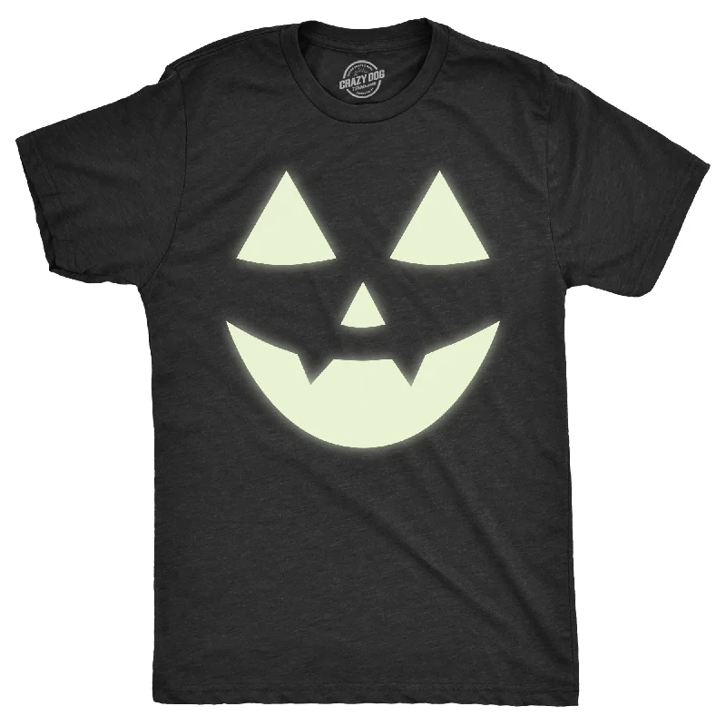 men's button-up shirts for everyday wear-Glow In The Dark Jack O Lantern Men's T Shirt