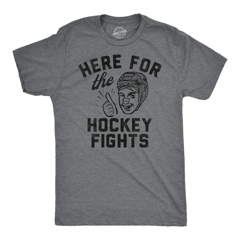 men's classic-fit button-up shirts-Here For The Hockey Fights Men's T Shirt