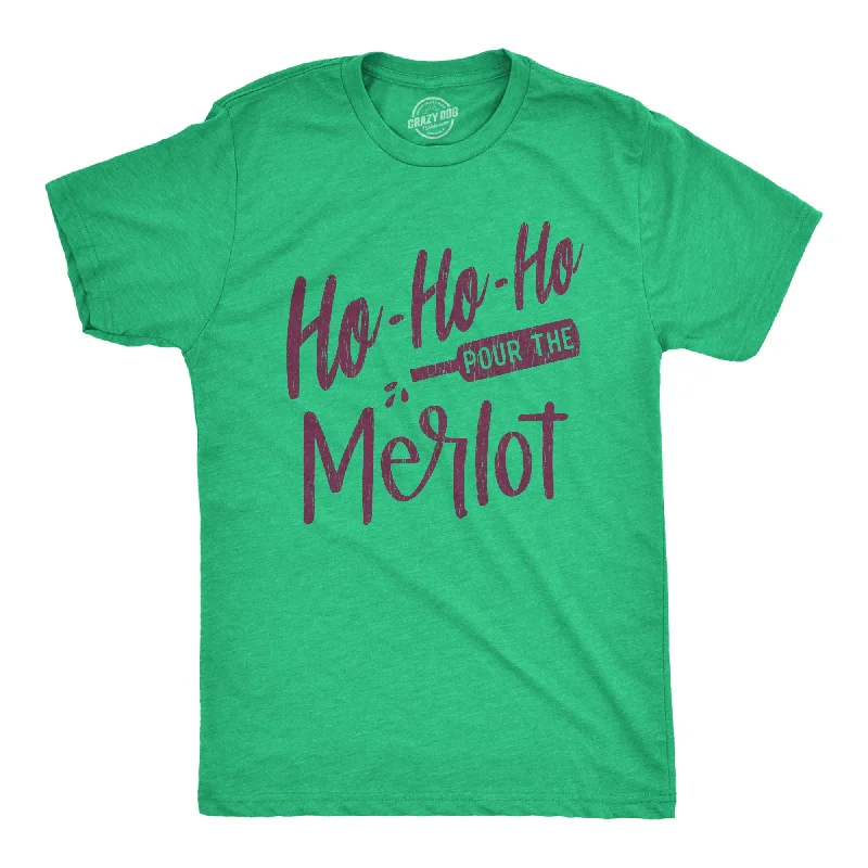 men's light-colored shirts for office-Ho Ho Ho Pour The Merlot Men's T Shirt