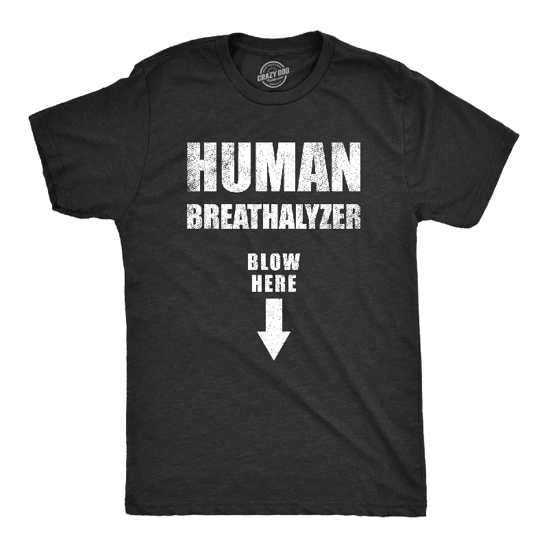 men's relaxed fit casual shirts-Human Breathalyzer Blow Here Men's T Shirt