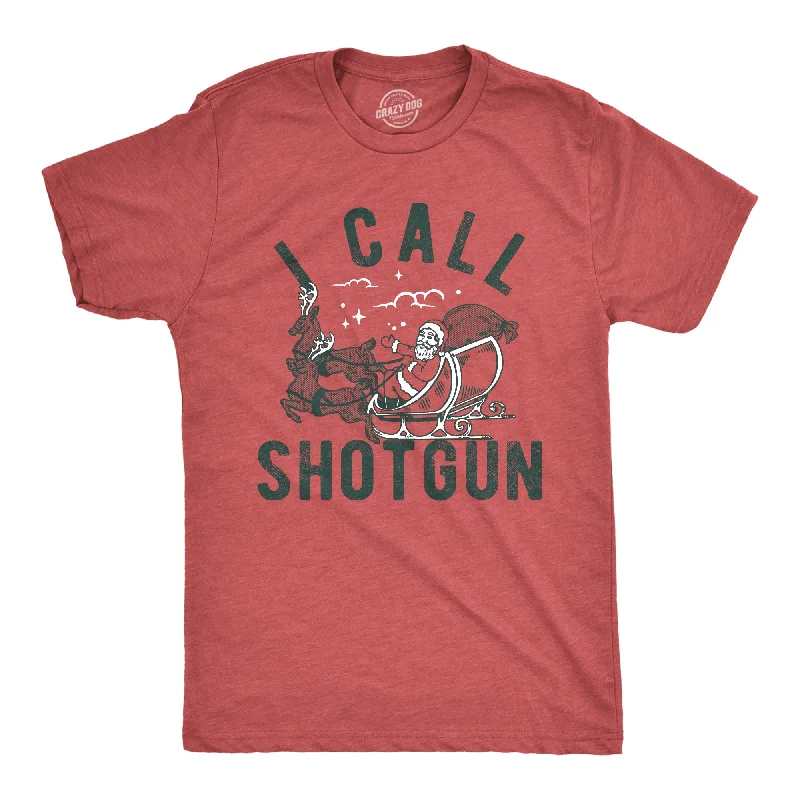 men's shirts for casual dinners-I Call Shotgun Santa Men's T Shirt