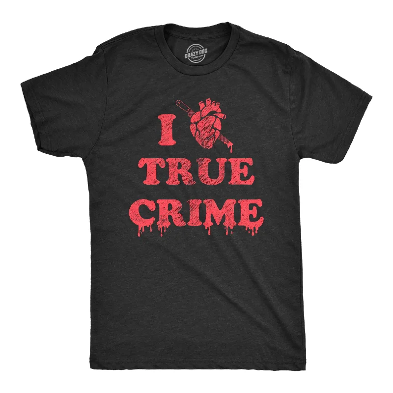 men's smart-casual button-down shirts-I Heart True Crime Men's T Shirt