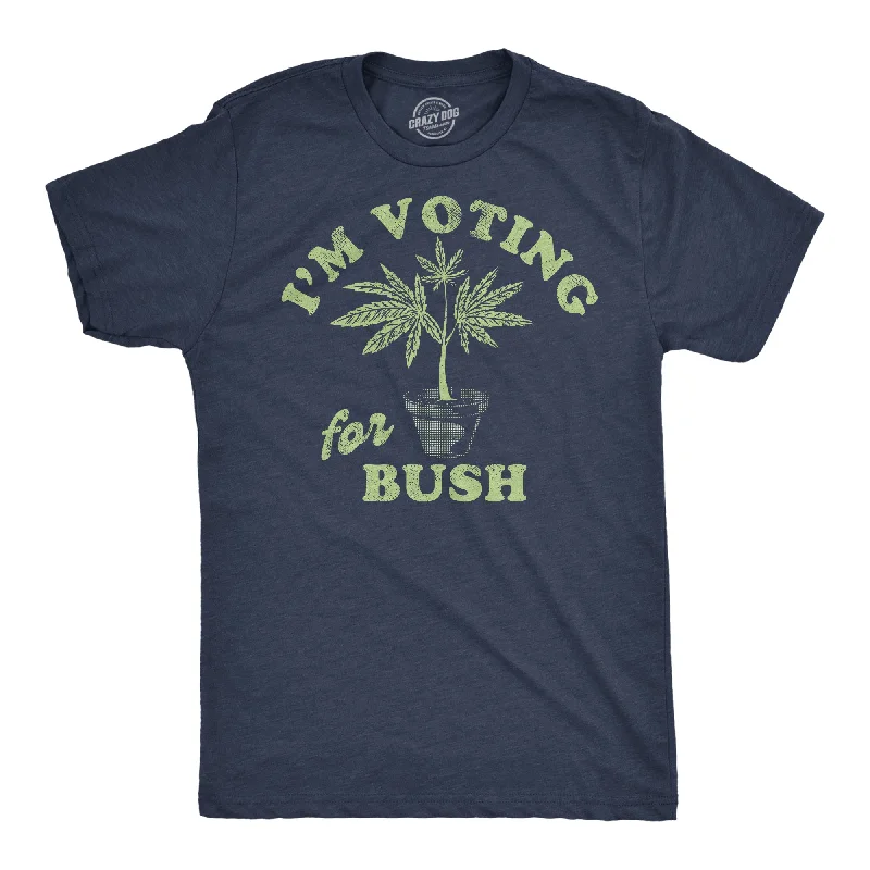 men's trendy button-up shirts-Im Voting For Bush Men's T Shirt