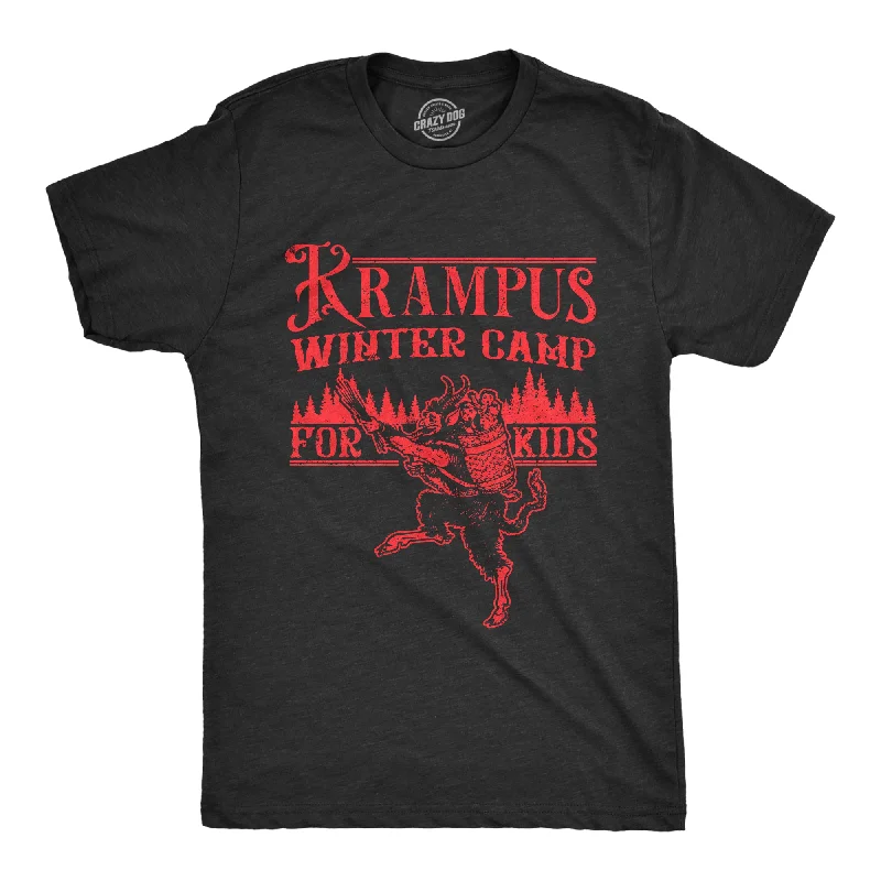 men's shirts with a cozy, relaxed feel-Krampus Winter Camp For Kids Men's T Shirt